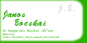 janos bocskai business card